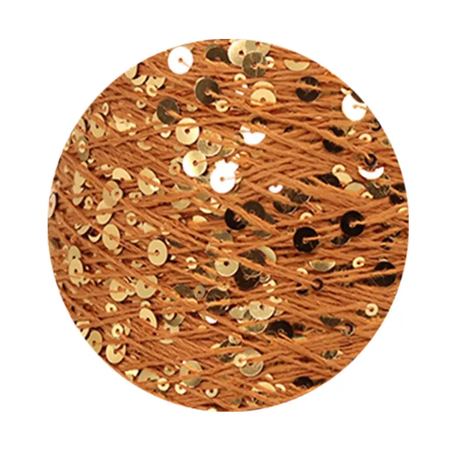 50g cotton beaded yarn 3mm +6mm combed fancy size sequin yarn hand knitted yarn wholesale price