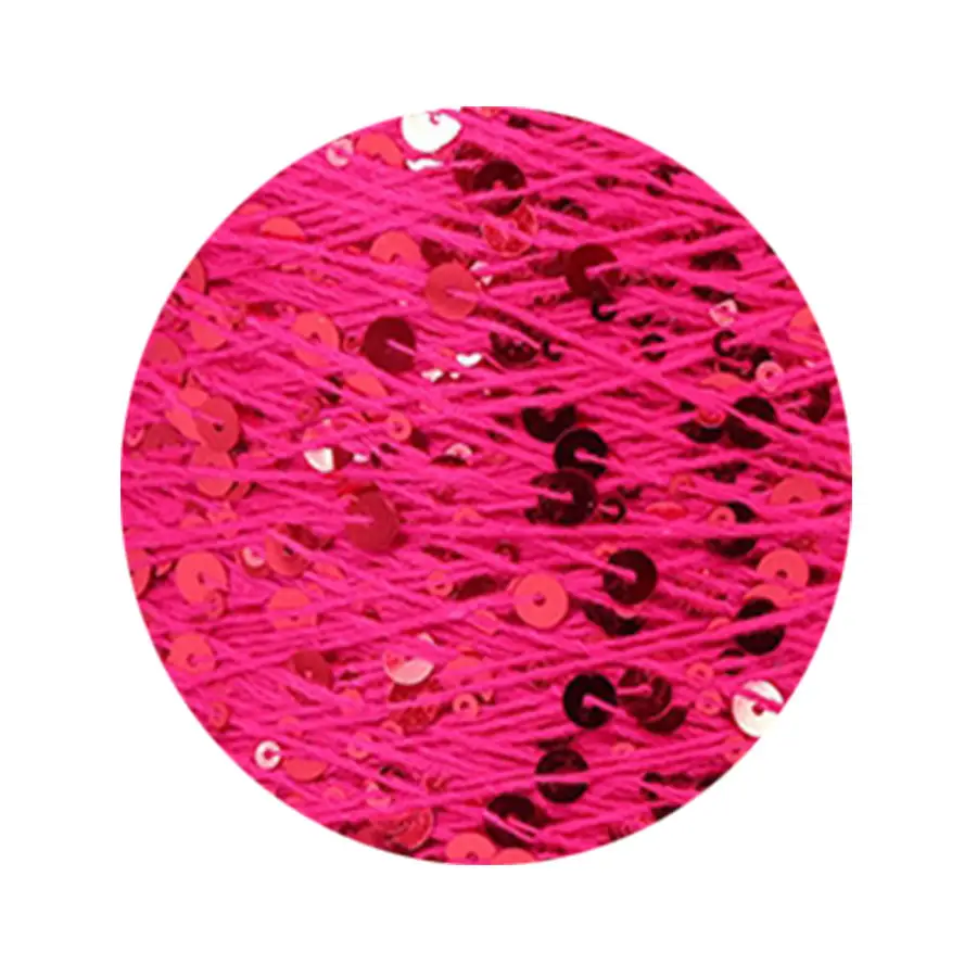 50g cotton beaded yarn 3mm +6mm combed fancy size sequin yarn hand knitted yarn wholesale price