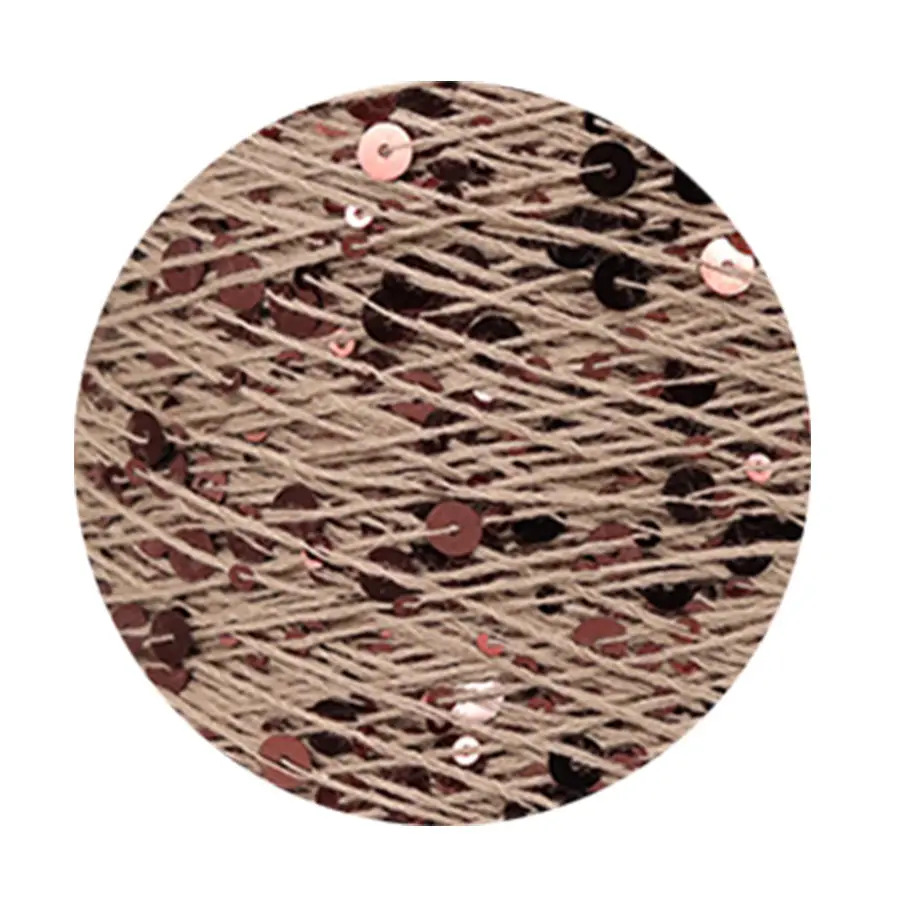 50g cotton beaded yarn 3mm +6mm combed fancy size sequin yarn hand knitted yarn wholesale price