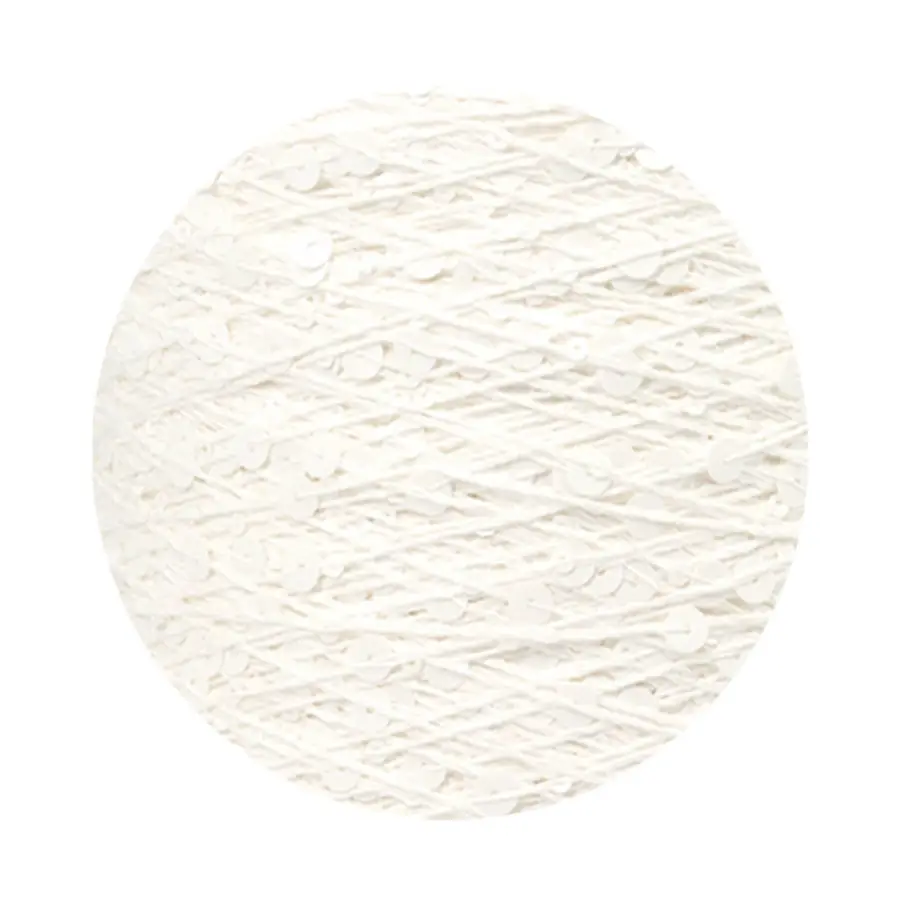 50g cotton beaded yarn 3mm +6mm combed fancy size sequin yarn hand knitted yarn wholesale price