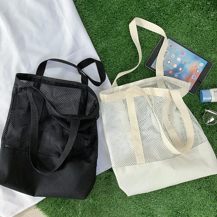 Spring Mesh Handbag Women Canvas Shoulder Bag - Image 4