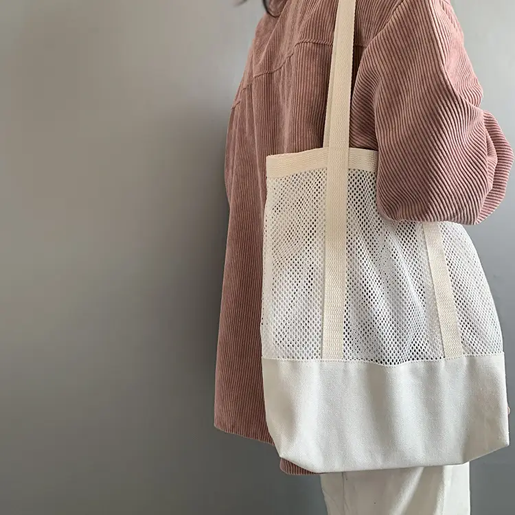Spring Mesh Handbag Women Canvas Shoulder Bag - Image 5