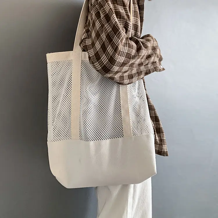 Spring Mesh Handbag Women Canvas Shoulder Bag — feature 13