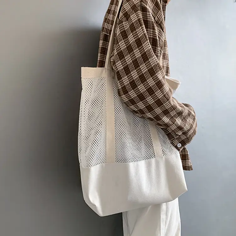 Spring Mesh Handbag Women Canvas Shoulder Bag — feature 14