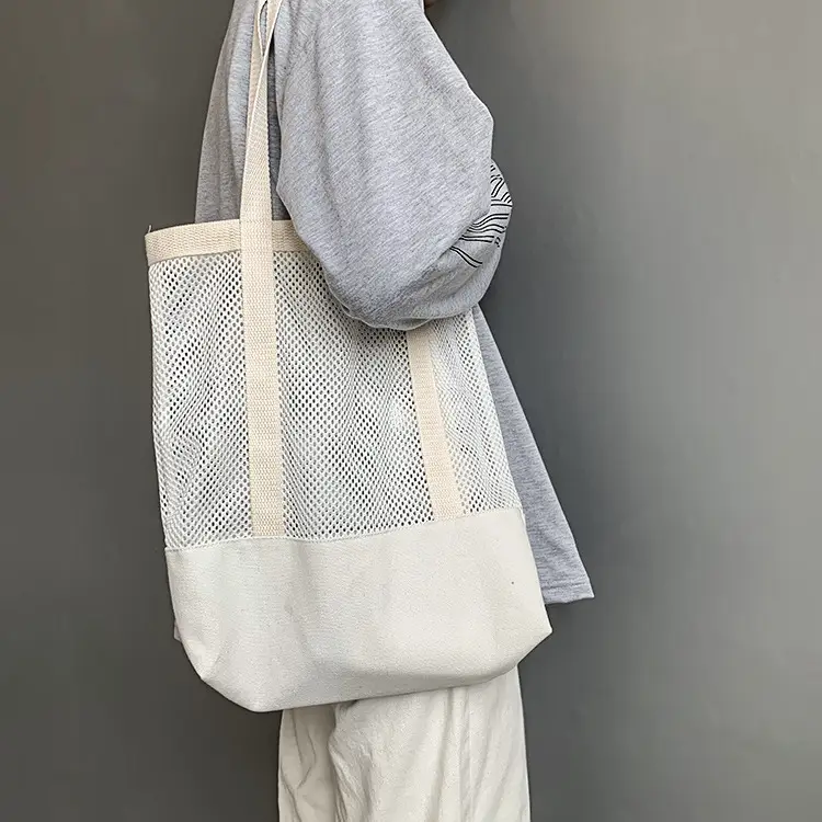 Spring Mesh Handbag Women Canvas Shoulder Bag — feature 16