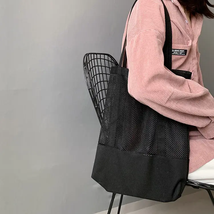 Spring Mesh Handbag Women Canvas Shoulder Bag — feature 19