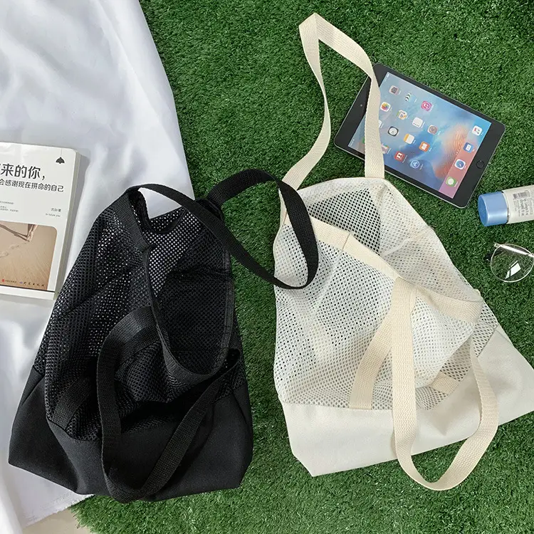 Spring Mesh Handbag Women Canvas Shoulder Bag — feature 4