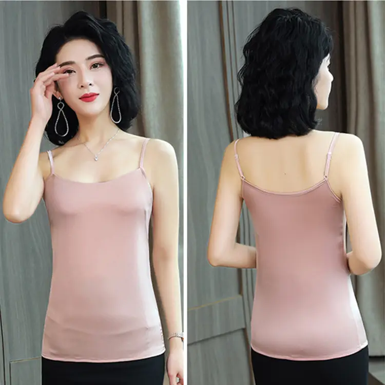 Black Silk V-Neck Inner Top with Red Skirt - Image 13