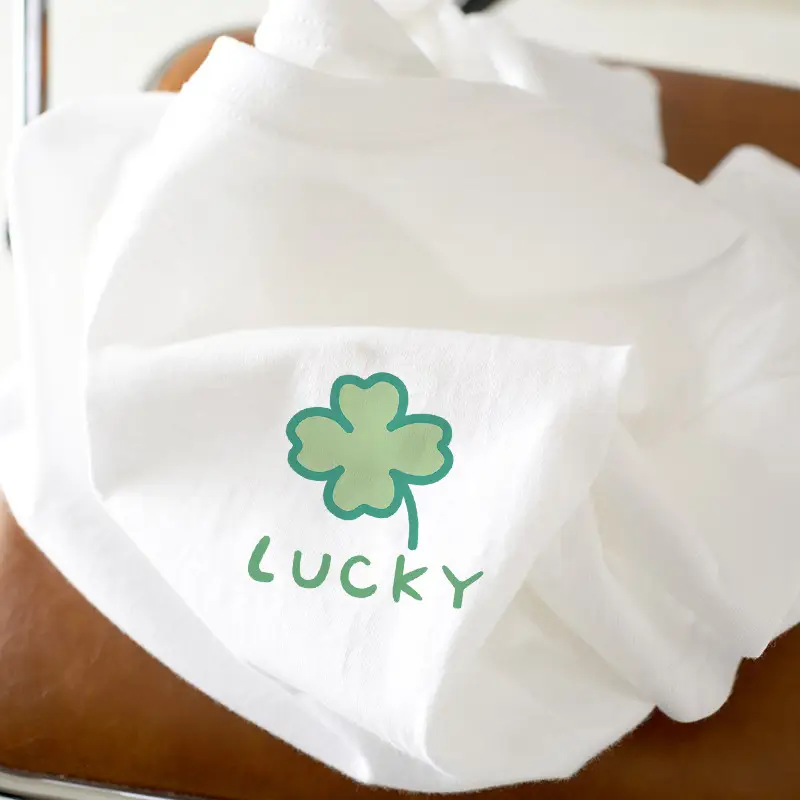 100% Cotton Lucky Smiley Women T-Shirt Summer Loose — feature 2