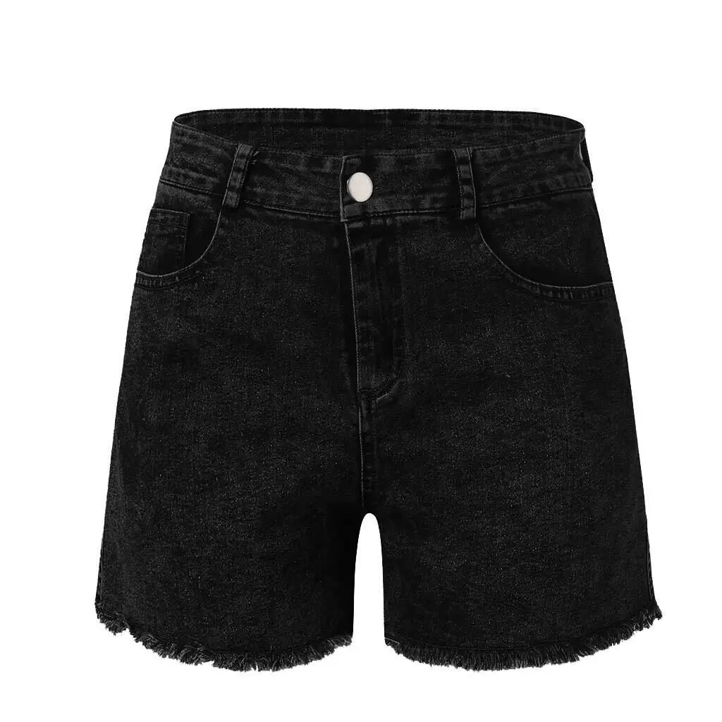 Women Denim Shorts Stretch Slim Blue Wash - Image 2
