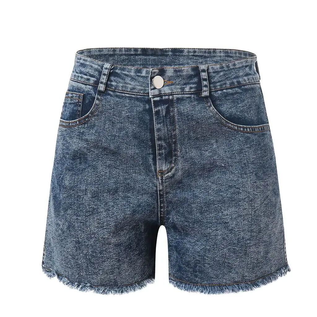 Women Denim Shorts Stretch Slim Blue Wash - Image 6