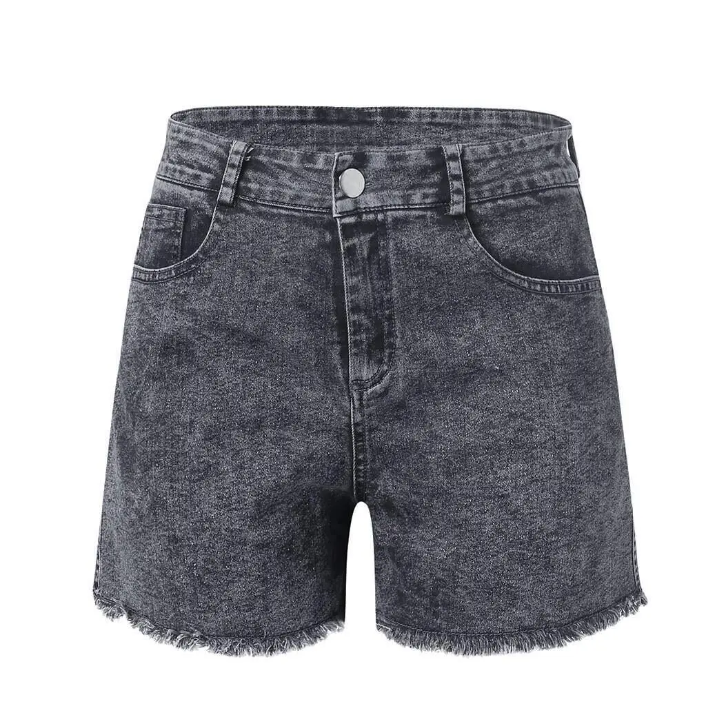 Women Denim Shorts Stretch Slim Blue Wash — feature 10