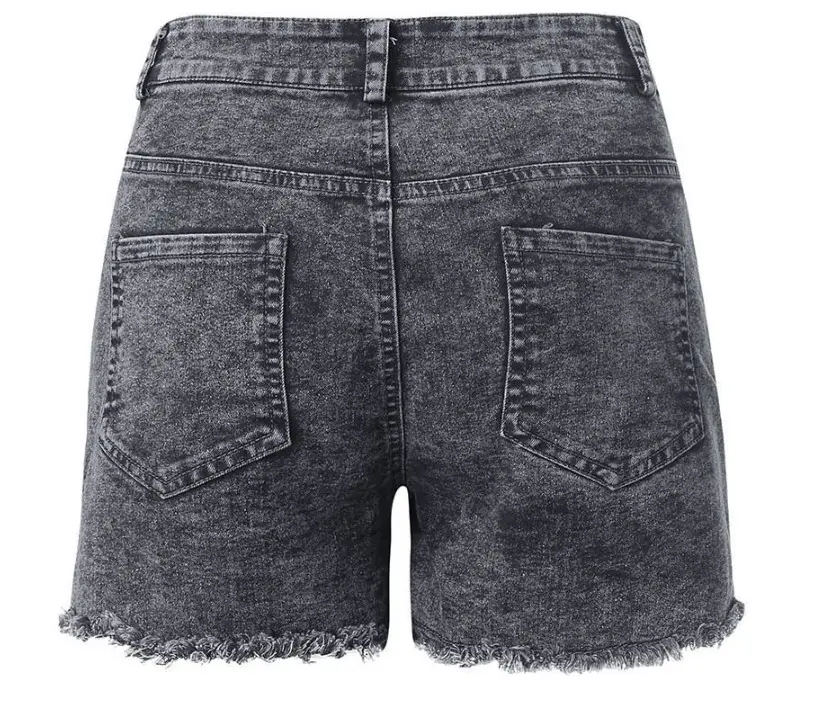 Women Denim Shorts Stretch Slim Blue Wash — feature 11