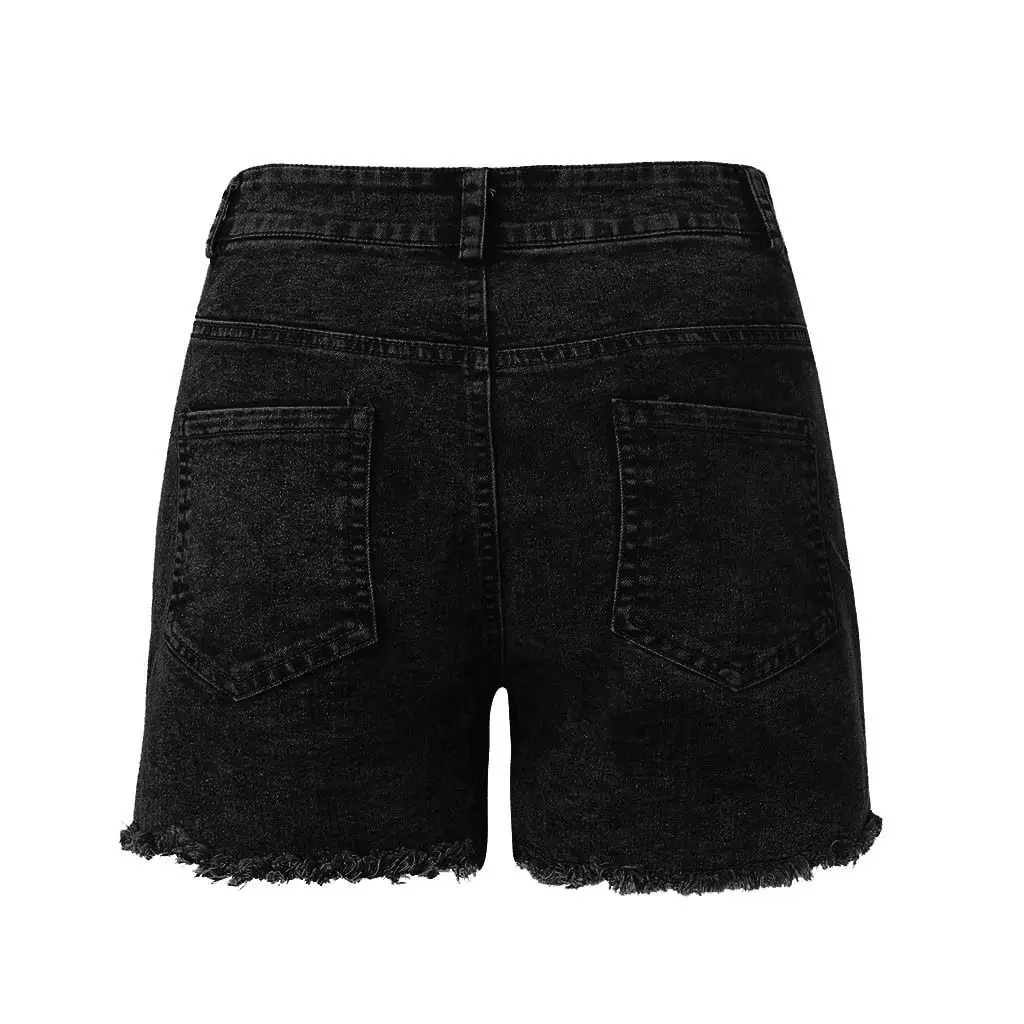Women Denim Shorts Stretch Slim Blue Wash — feature 13