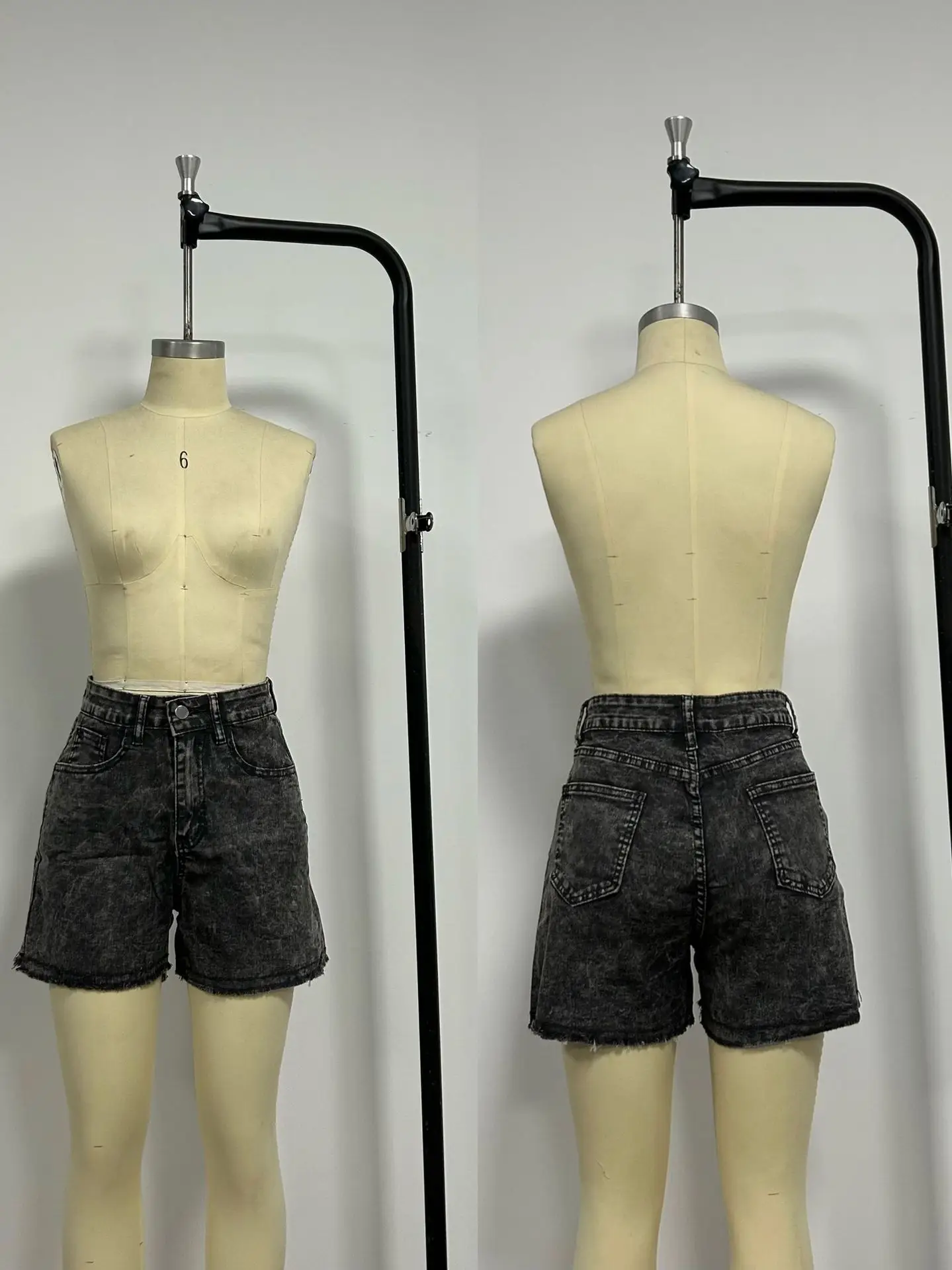 Women Denim Shorts Stretch Slim Blue Wash — feature 8