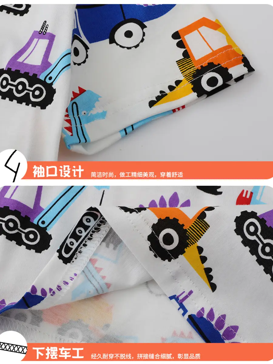 New Boys' Cotton Knit T-Shirt with Truck Print