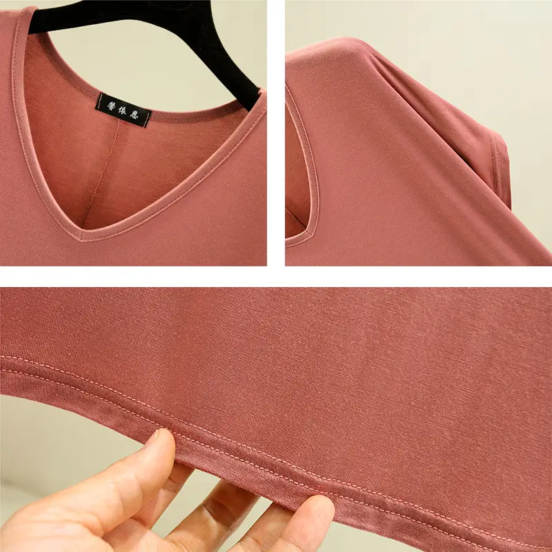 Women V-Neck Loose Nightgown Pajamas Spring Summer - Image 13