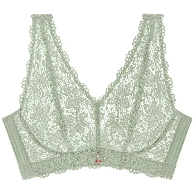 Black Lace Bra for Women, Wireless, Push-Up, French Style - Image 2