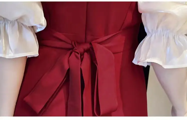 Women's Red Princess A-Line Skirt Dress — feature 17