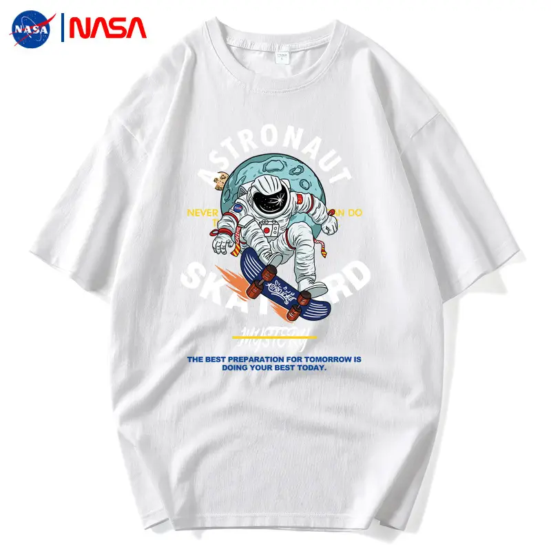 NASA Black T-Shirt Men Summer Loose Fit - Image 14