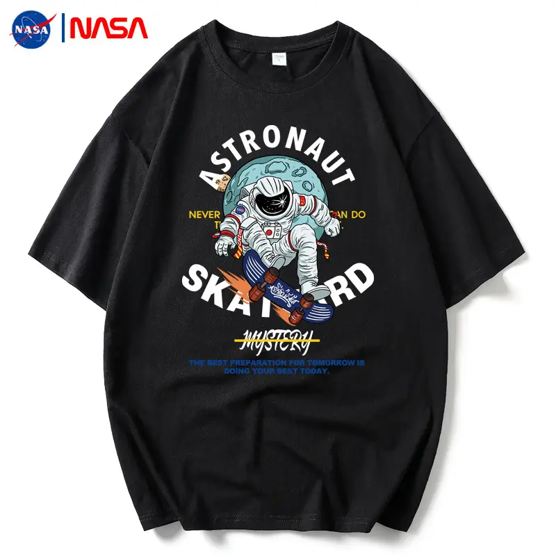 NASA Black T-Shirt Men Summer Loose Fit - Image 15