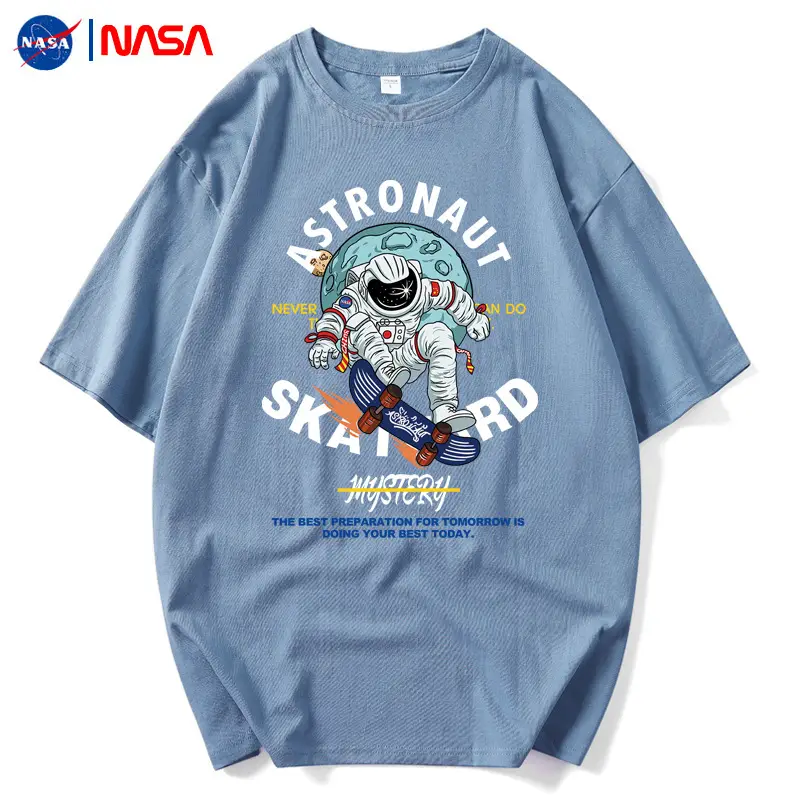NASA Black T-Shirt Men Summer Loose Fit - Image 18