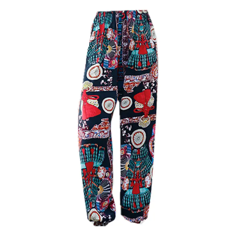 Women's Printed Cotton Silk Summer Pants