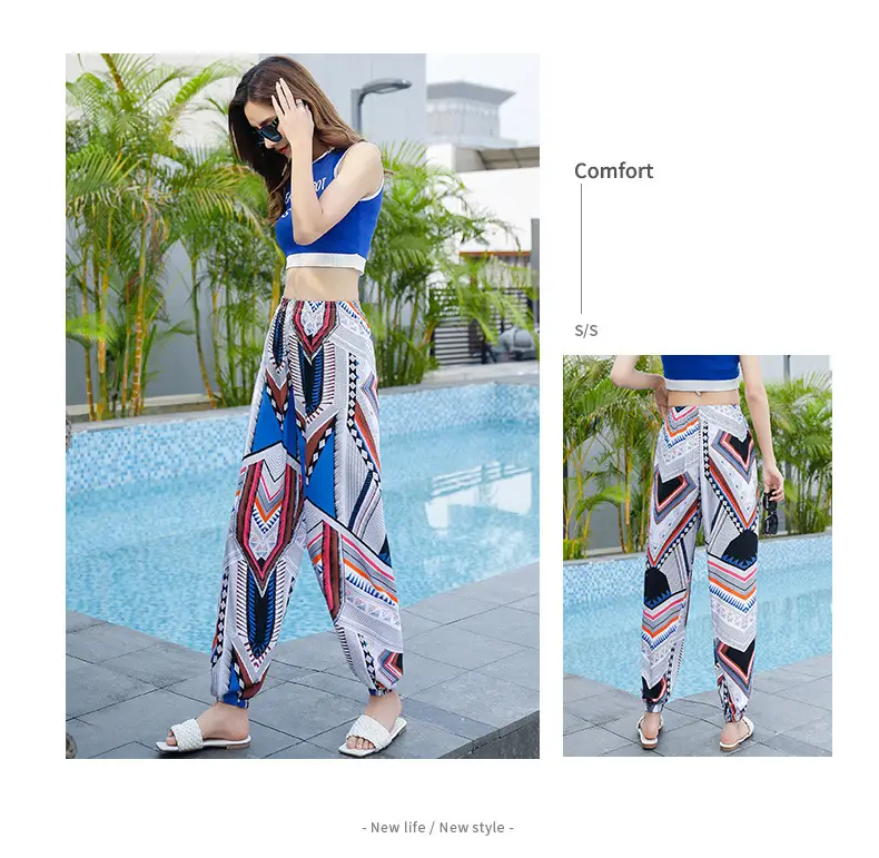 Women's Printed Cotton Silk Summer Pants — feature 16
