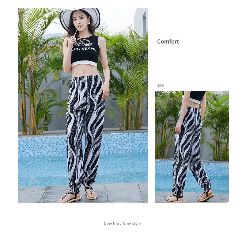 Women's Printed Cotton Silk Summer Pants — feature 20