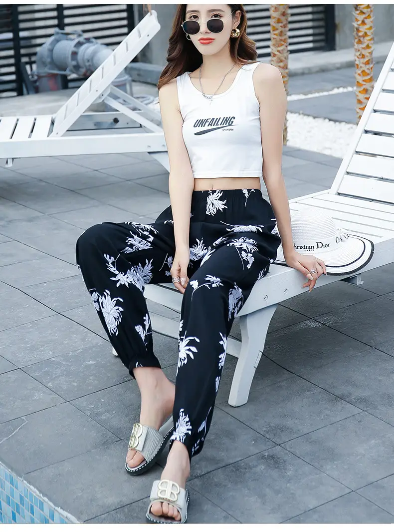 Women's Printed Cotton Silk Summer Pants — feature 21