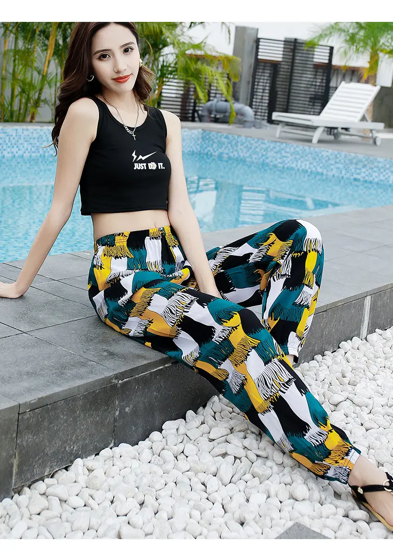 Women's Printed Cotton Silk Summer Pants — feature 29