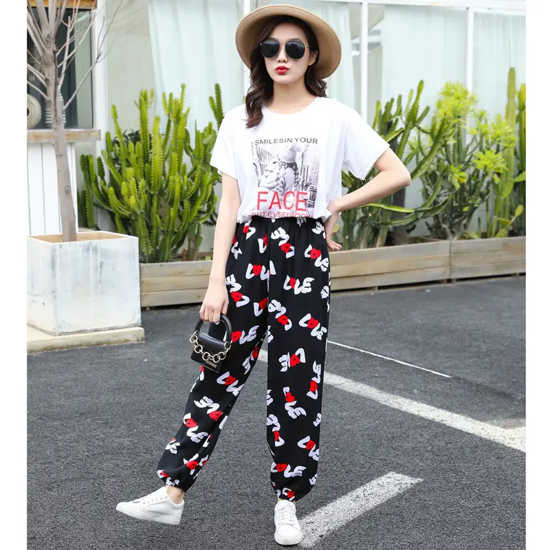 Women's Printed Cotton Silk Summer Pants