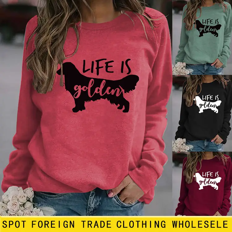 Life Is Golden Crewneck Sweatshirt Blue Long Sleeve - Image 15