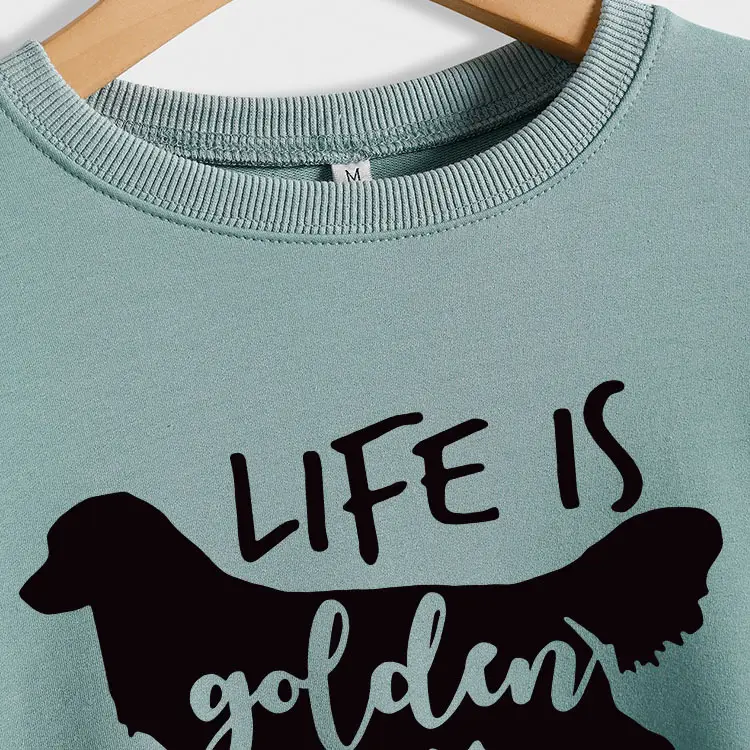 Life Is Golden Crewneck Sweatshirt Blue Long Sleeve - Image 17