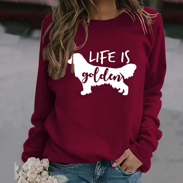 Life Is Golden Crewneck Sweatshirt Blue Long Sleeve - Image 18