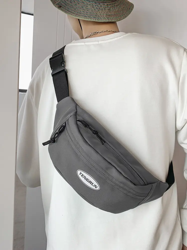 Men's Orange Japanese Style Chest Bag Lightweight Single Shoulder