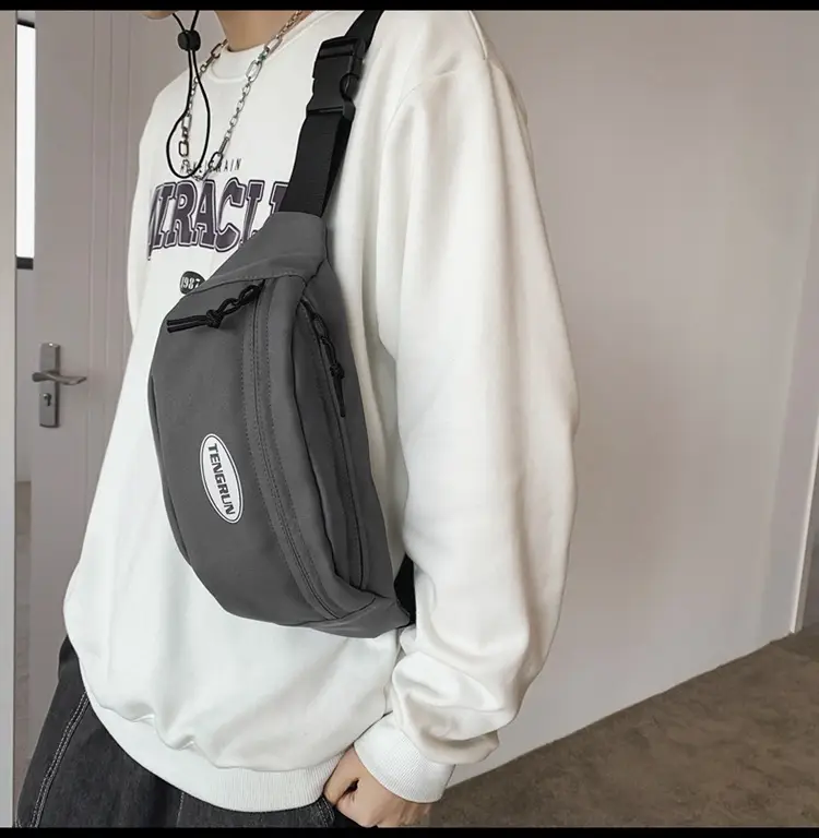 Men's Orange Japanese Style Chest Bag Lightweight Single Shoulder — feature 17
