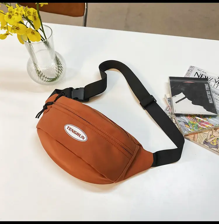 Men's Orange Japanese Style Chest Bag Lightweight Single Shoulder — feature 24
