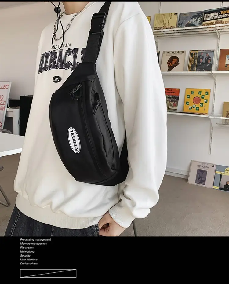 Men's Orange Japanese Style Chest Bag Lightweight Single Shoulder — feature 6