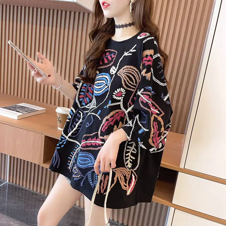 Women Printed Cotton T-Shirt Orange 2025 Summer — feature 13