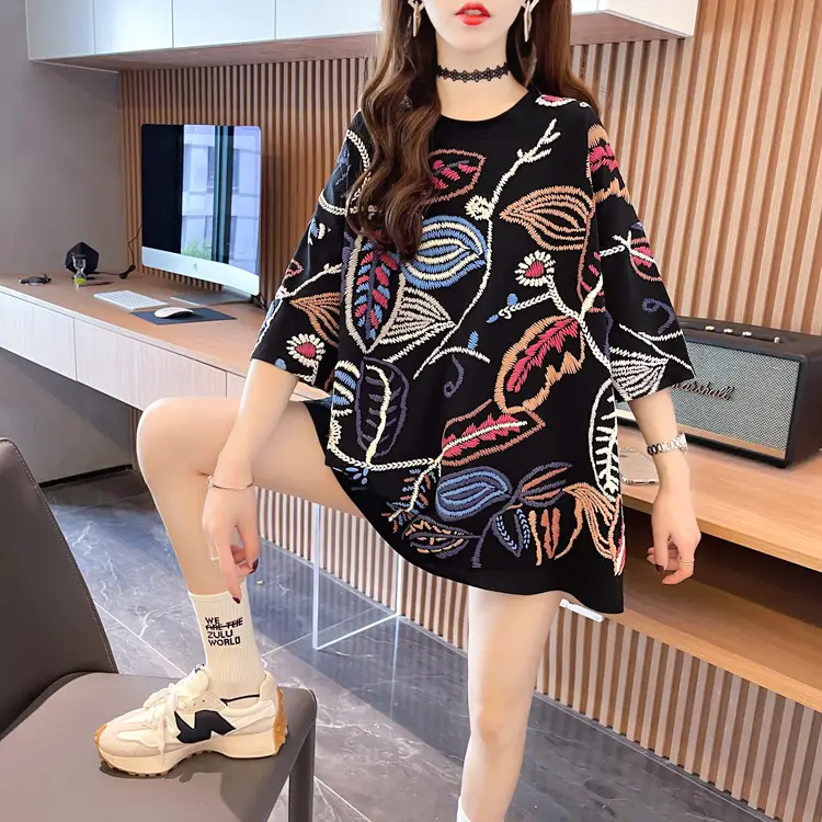 Women Printed Cotton T-Shirt Orange 2025 Summer — feature 15