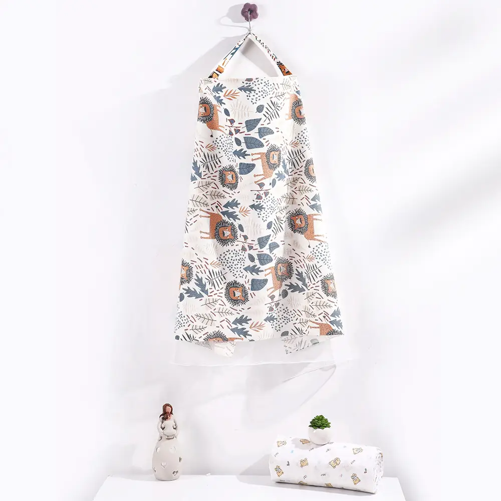 Breastfeeding Towel with Fig Leaf Pattern
