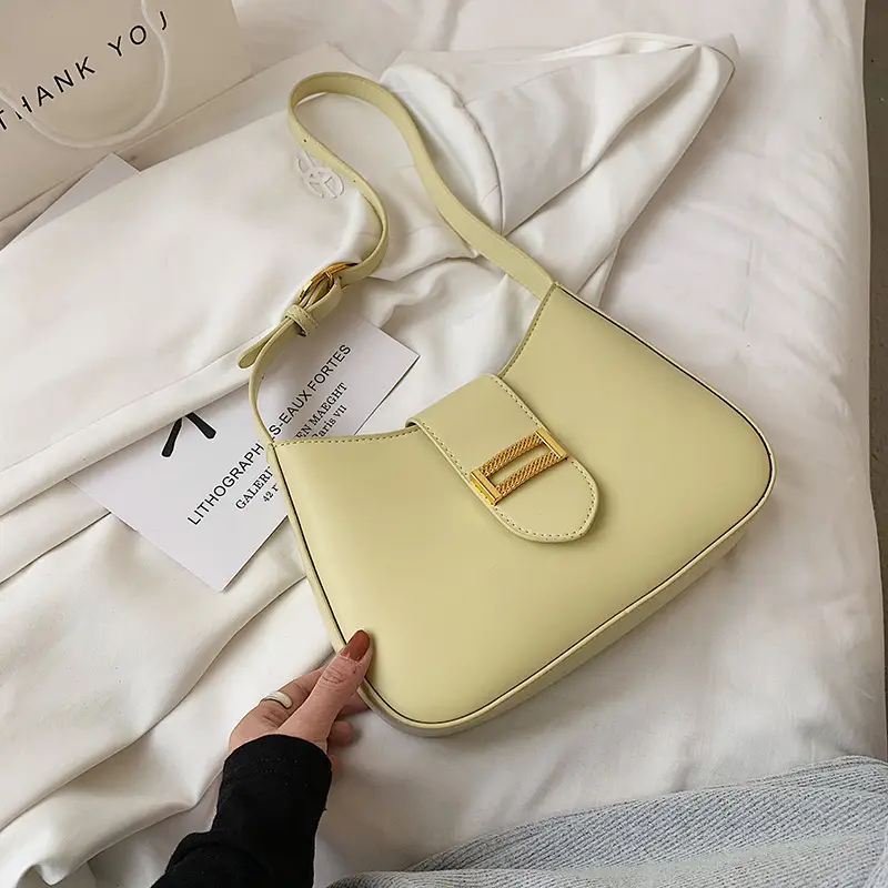 Women Crossbody Bag Beige Gold Plated Shoulder Bag
