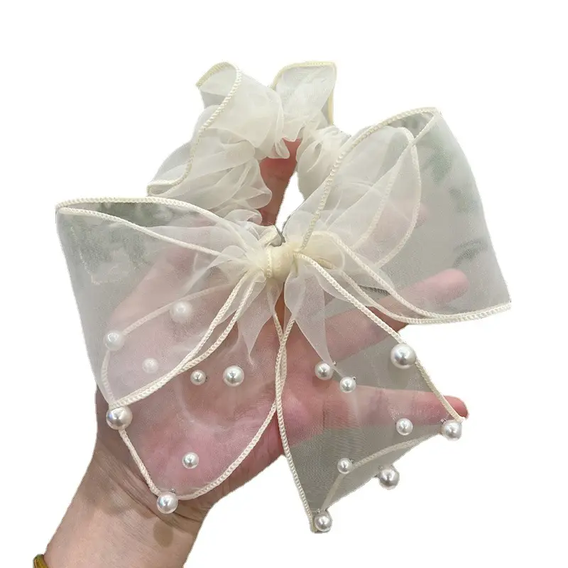 Super Fairy Horsetail Hair Ring with Organza Bow - Image 6
