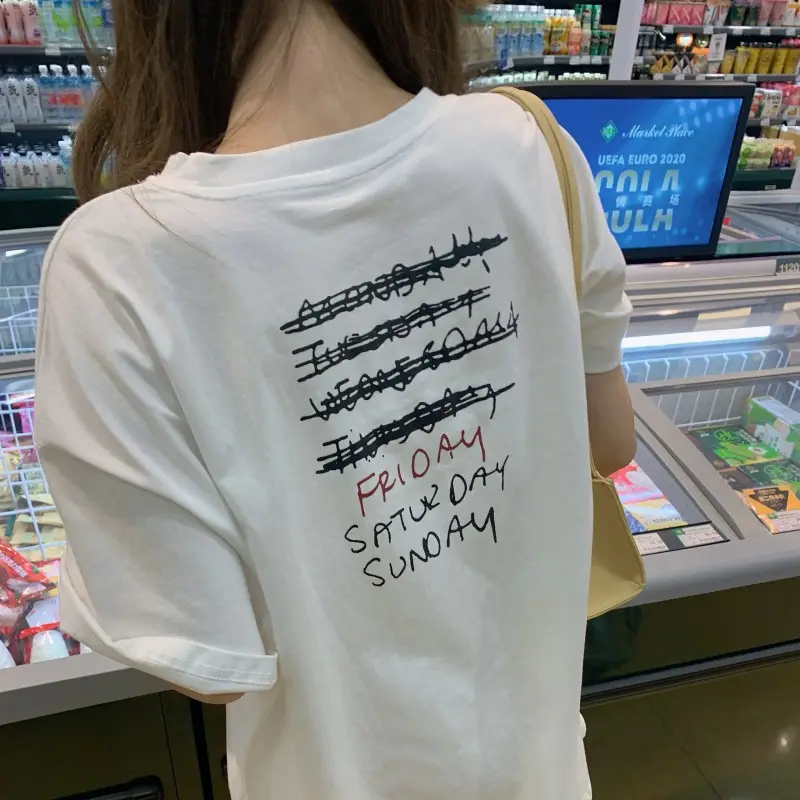 Women Loose Fit Pink Smiley T-Shirt Summer 2025 - Image 6