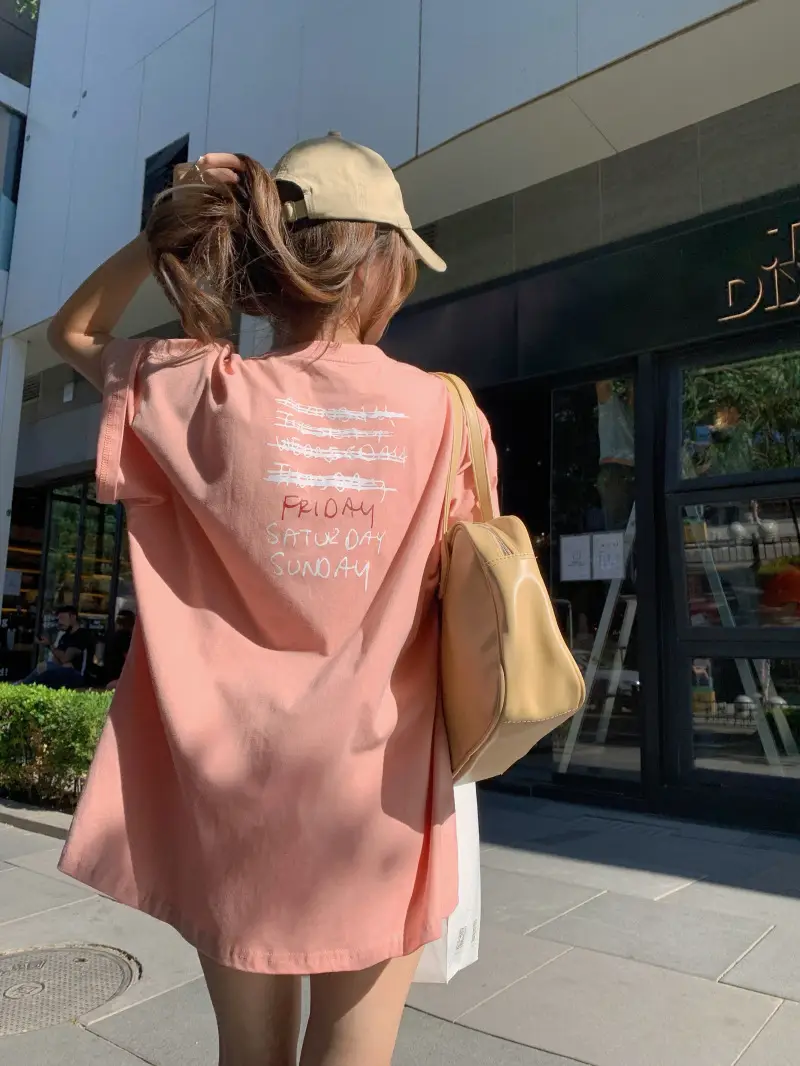 Women Loose Fit Pink Smiley T-Shirt Summer 2025 — feature 14