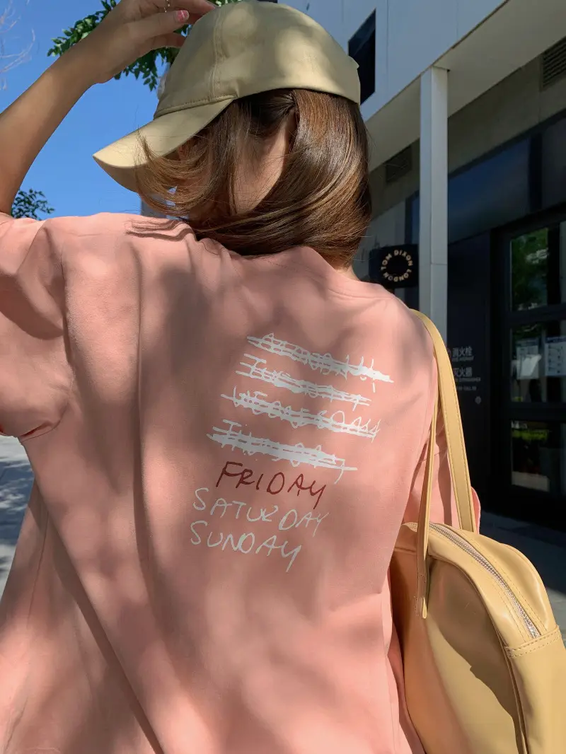 Women Loose Fit Pink Smiley T-Shirt Summer 2025 — feature 3