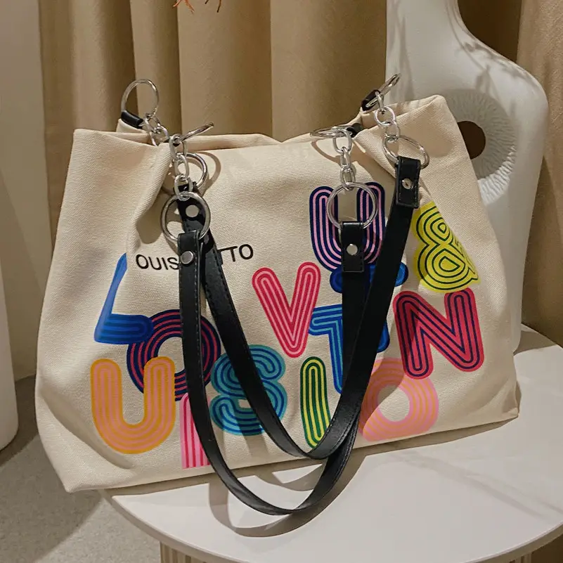 Korean Style Multi Color U Print Shoulder Bag for Women - Image 3
