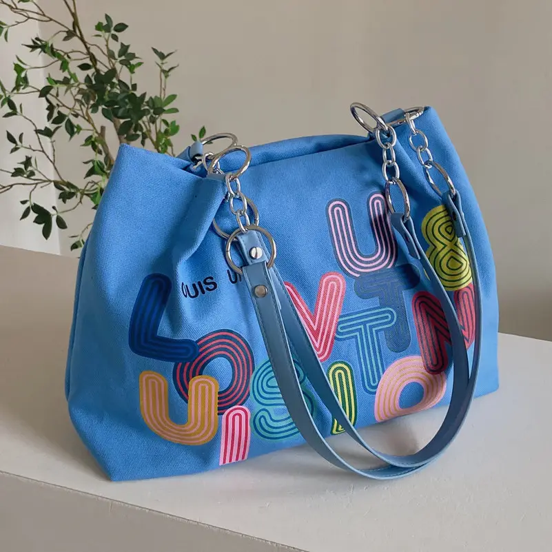 Korean Style Multi Color U Print Shoulder Bag for Women - Image 4