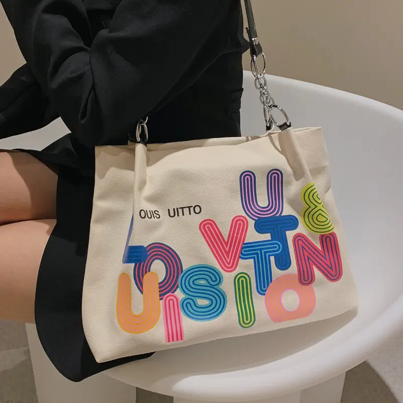 Korean Style Multi Color U Print Shoulder Bag for Women - Image 6